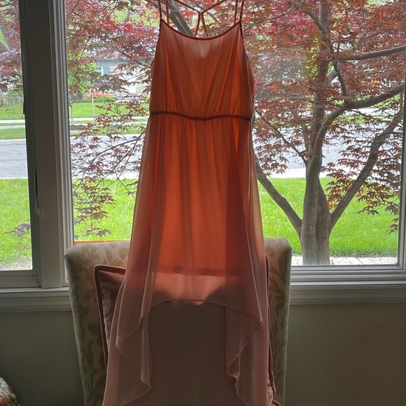 Womens Peach Dress Hi Low Sz Medium A.gain - Picture 8 of 8